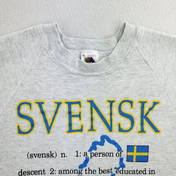 Svensk Swedish Vintage Sweatshirt Crewneck Sweden Heritage Graphic Made USA Med. - Picture 8 of 12
